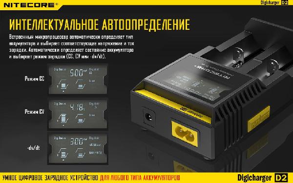 Универсальное зарядное устройство NITECORE Digicharger D2