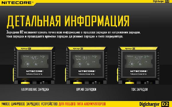 Универсальное зарядное устройство NITECORE Digicharger D2