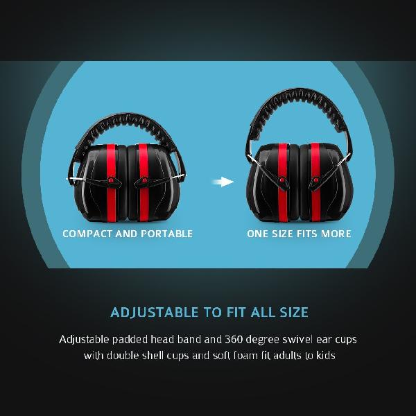 Наушники стрелковые пассивные Hommit Ear Defenders (черные с красным)