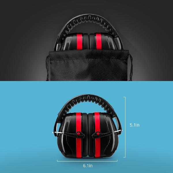 Наушники стрелковые пассивные Hommit Ear Defenders (черные с красным)