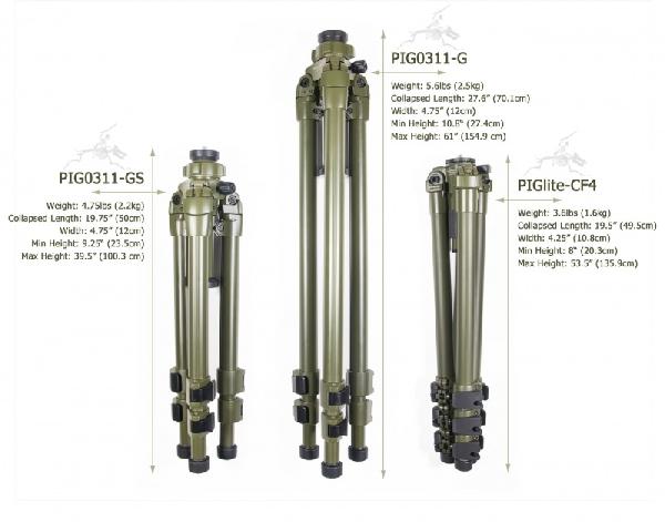 Трипод стрілецький Hog Saddle PIG0311-G Field Shooting Tripod, OD Green