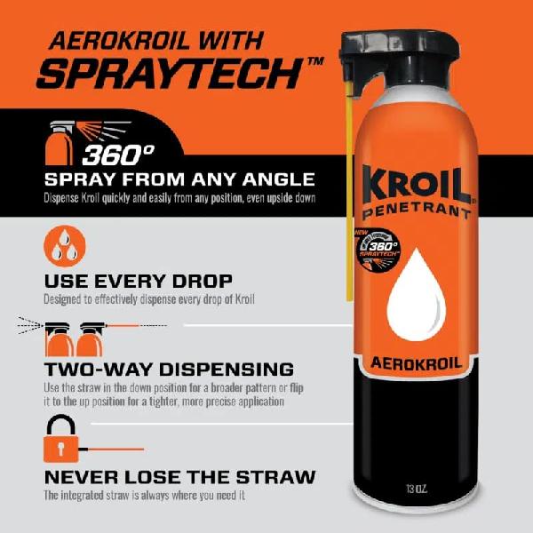 Спрей-мастило із гнучким носиком Aerokroil SprayTech 360 (385 ml)
